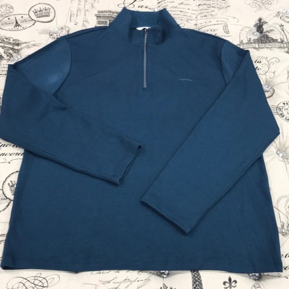 Calvin Klein Liquid Touch Long Sleeve 1/4 Zip Sweater - Picture 3 of 4